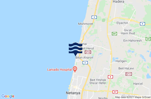 Neurim beach, Palestinian Territory tide times map