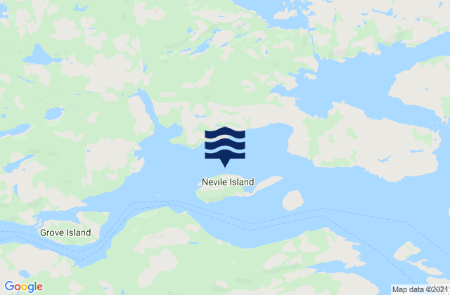 Nevile Island, Canada tide times map