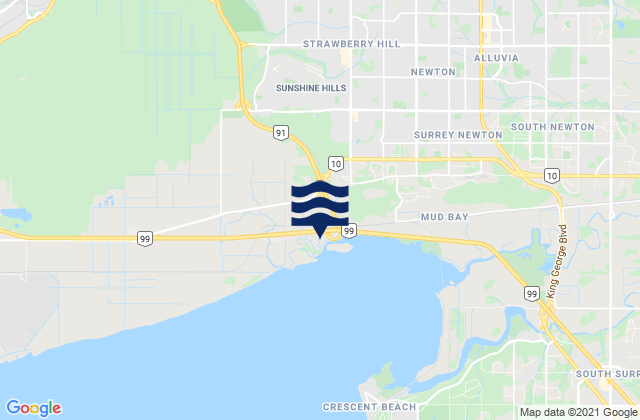 New Westminster, Canada tide times map