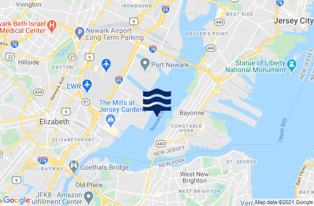 Newark Bay, United States tide chart map