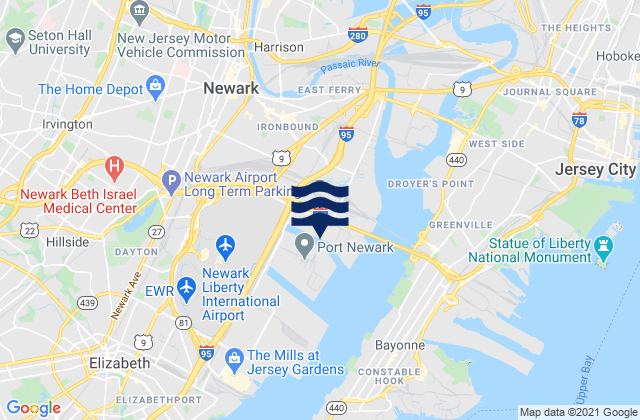 Newark, United States tide chart map