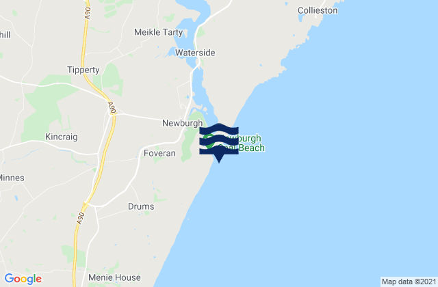 Newburgh Beach, United Kingdom tide times map