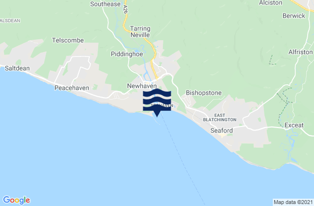 Newhaven Beach, United Kingdom tide times map