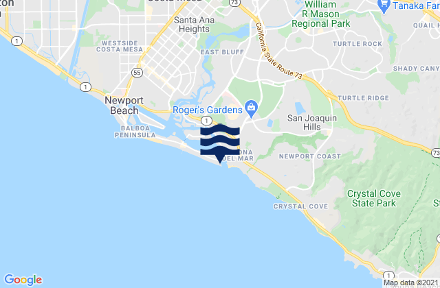 Newport Bay Entrance (Corona Del Mar), United States tide chart map