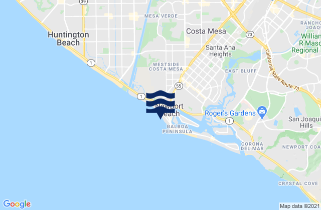 Newport Beach Municipal Beach, United States tide chart map
