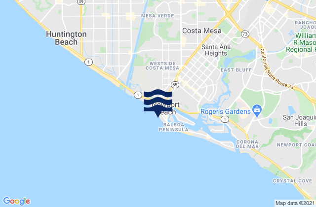 Newport Beach, United States tide chart map
