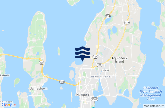 Newport East, United States tide chart map