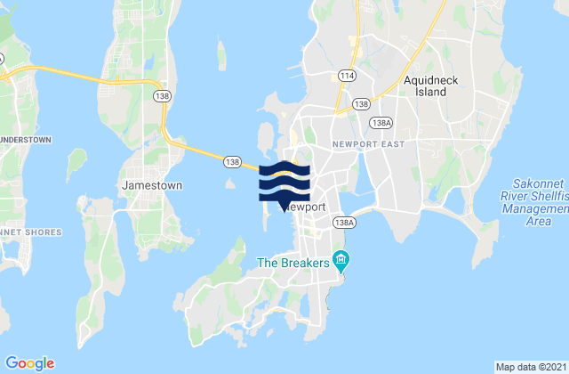 Newport, United States tide chart map