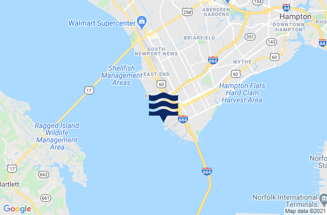 Newport News, United States tide chart map
