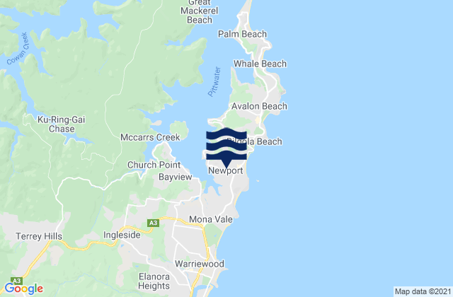 Newport, Australia tide times map
