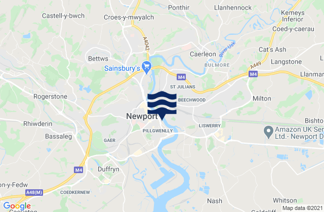 Newport, United Kingdom tide times map