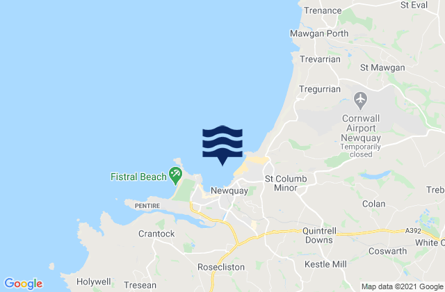 Newquay, United Kingdom tide times map