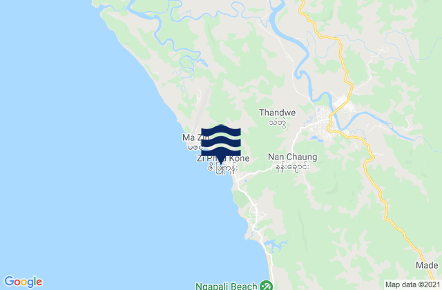 Ngapali Beach, Myanmar tide times map