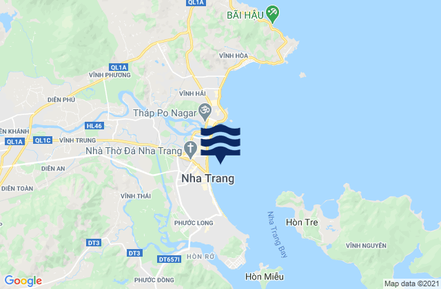 Nha Trang, Vietnam tide times map