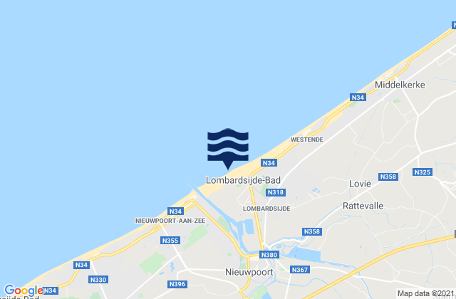 Nieuwpoort, Belgium tide times map