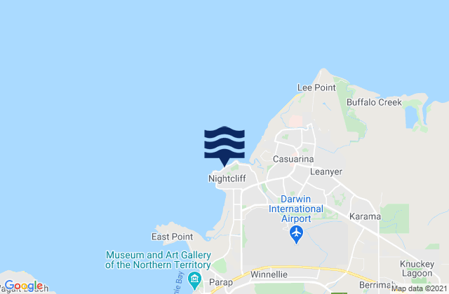 Nightcliff, Australia tide times map