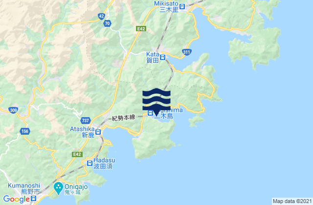 Nigisima, Japan tide times map