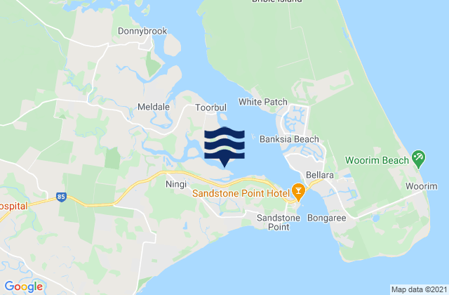 Ningi Island, Australia tide times map