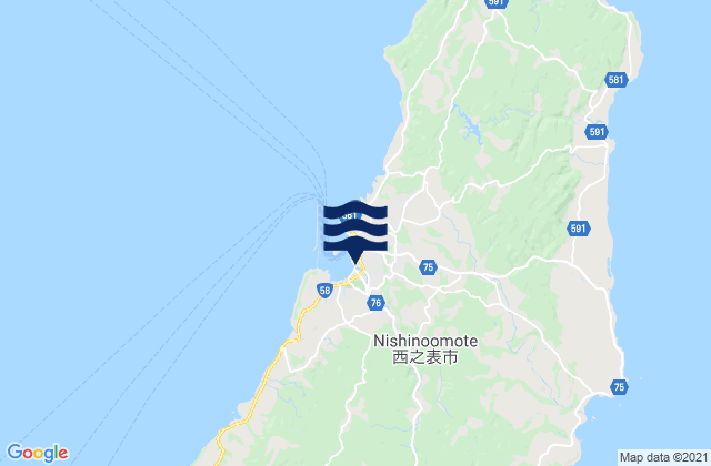 Nishinoomote Shi, Japan tide times map