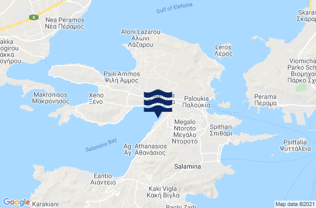 Nisi Salamina, Greece tide times map