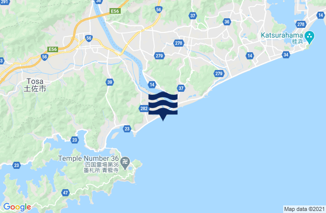 Niyodo, Japan tide times map