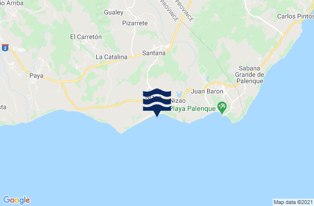 Nizao, Dominican Republic tide times map