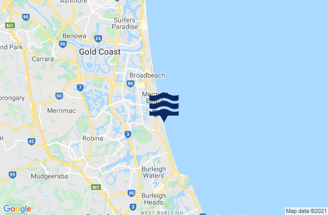 Nobby Beach, Australia tide times map
