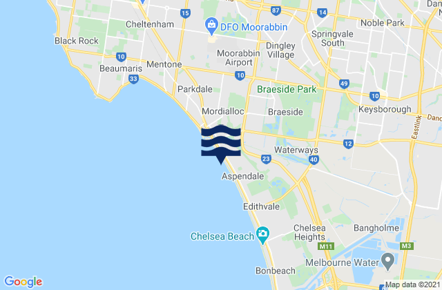 Noble Park, Australia tide times map