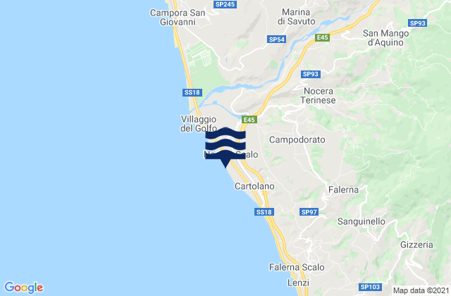 Nocera Scalo, Italy tide times map