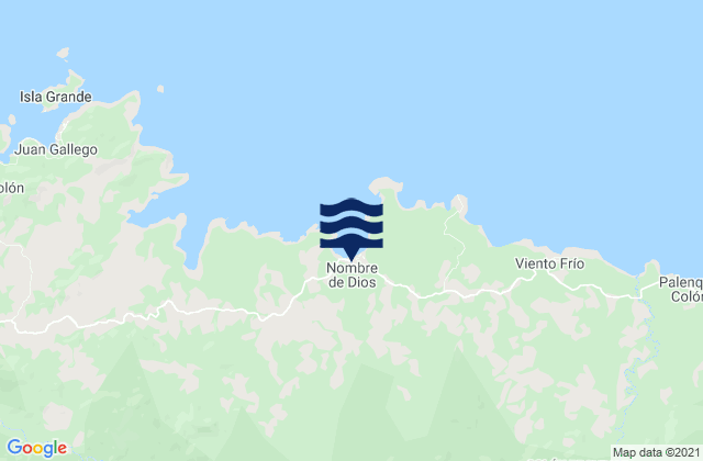 Nombre de Dios, Panama tide times map