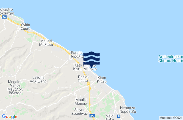 Nomos Korinthias, Greece tide times map