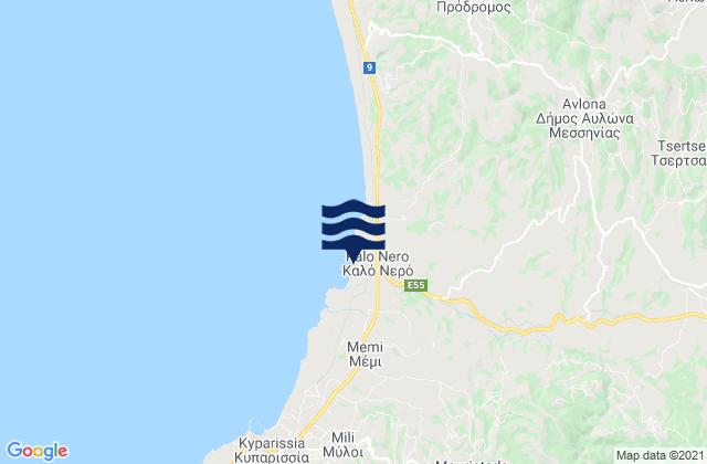 Nomos Messinias, Greece tide times map