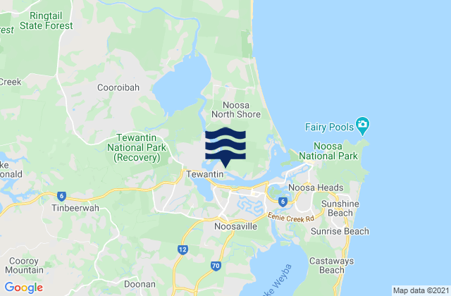 Noosa - Johnsons, Australia tide times map
