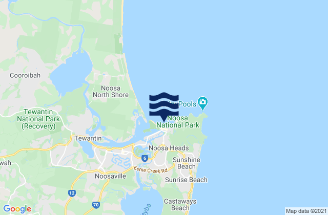 Noosa Main Beach, Australia tide times map