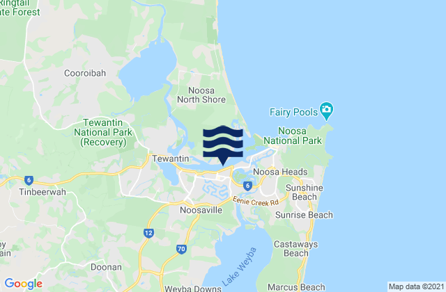 Noosaville, Australia tide times map