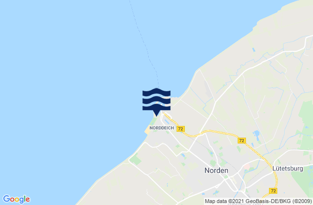 Norddeich, Germany tide times map