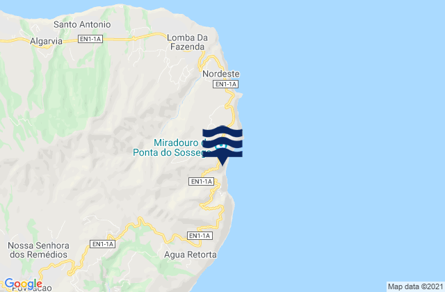 Nordeste, Portugal tide times map