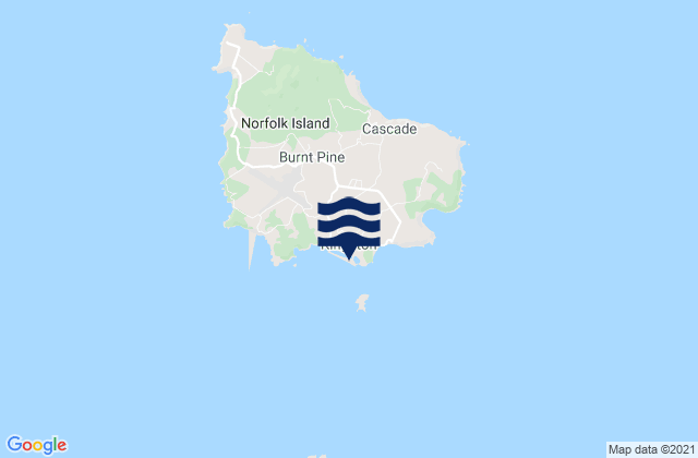 Norfolk Island tide times map
