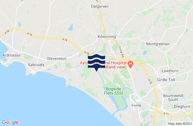 North Ayrshire, United Kingdom tide times map