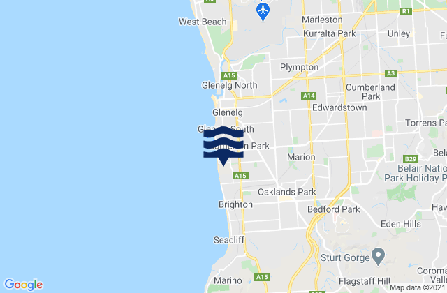 North Brighton, Australia tide times map