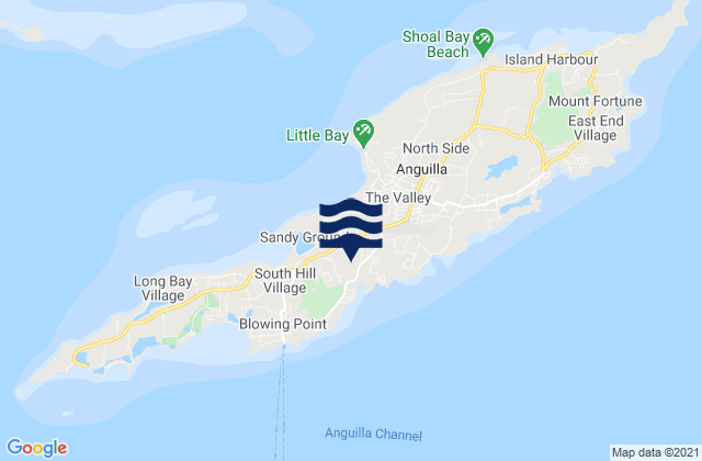 North Hill Village, Anguilla tide times map