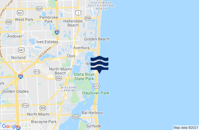 North Miami Beach (Newport Fishing Pier), United States tide chart map