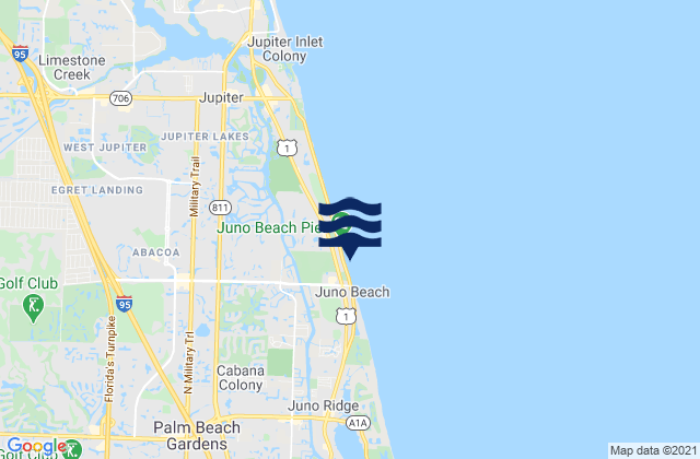 North Palm Beach (Donald Ross Bridge), United States tide chart map