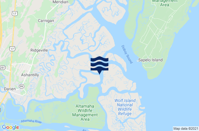 North River at Darien River, United States tide chart map