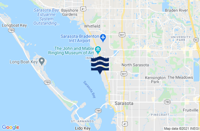 North Sarasota, United States tide chart map