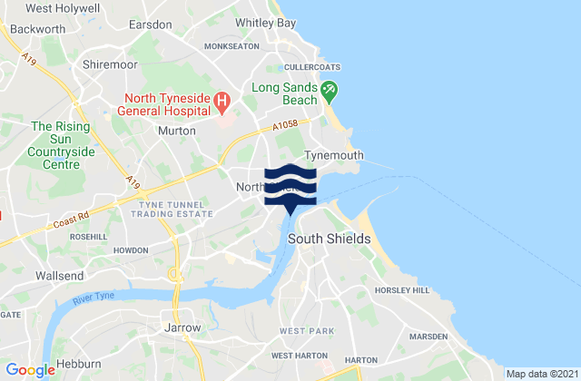 North Shields, United Kingdom tide times map