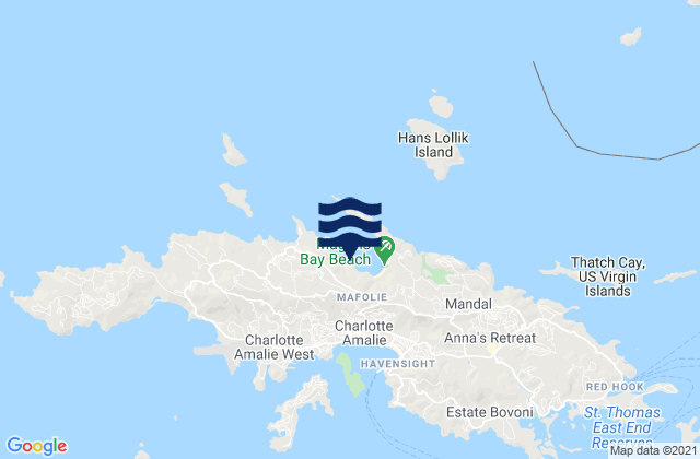 North Side, U.S. Virgin Islands tide times map