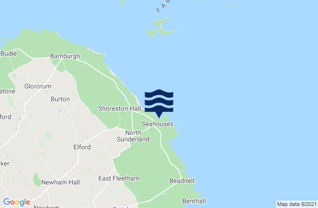 North Sunderland (Northumberland), United Kingdom tide times map