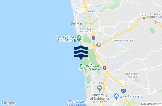 North Torrey Pines, United States tide chart map