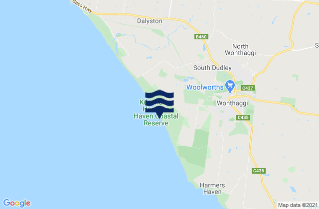 North Wonthaggi, Australia tide times map